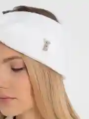 Белый вязаная повязка на голову