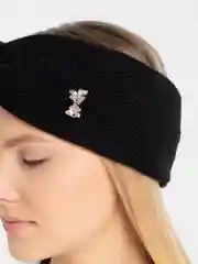 Черный вязаная повязка на голову