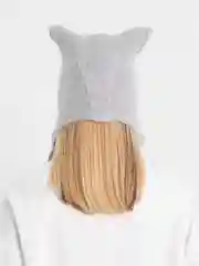 Пудровый шапка с ушками