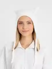 Белый шапка с ушками