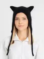 Черный шапка с ушками
