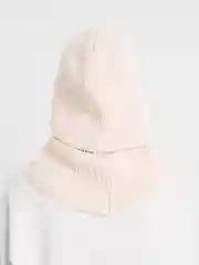 Молочный капор женский вязаный, капюшон