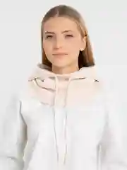 Молочный капор женский вязаный, капюшон