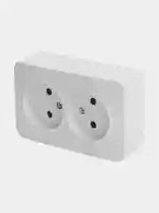 Розетка Stekker  MST10-12-01, 2-местная, 250В/10А, IP20, белая