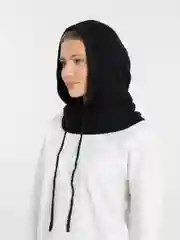 Молочный капор женский вязаный, капюшон