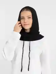 Молочный капор женский вязаный, капюшон