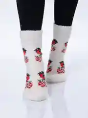 Белый носки женские, теплые, шерстяные, вязаные, зимние, термоноски, подарок на новый год