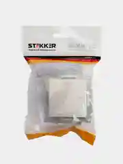 Переключатель Stekker GLS10-7105-03, 1-клавишный (механизм), 250В/10А, цвет серебро