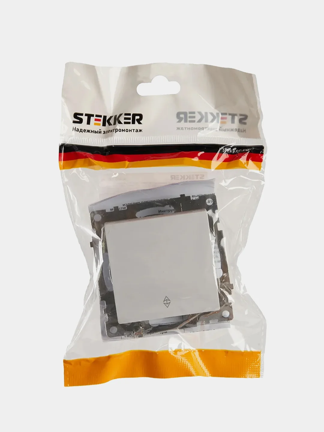 Переключатель Stekker GLS10-7105-01, 1-клавишный (механизм), 250В/10А, белый