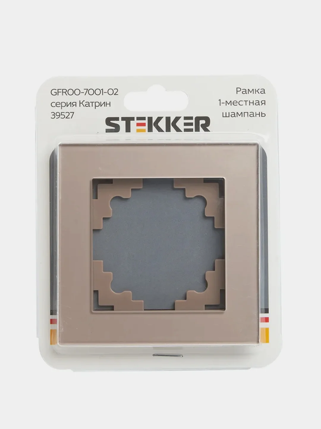 Рамка Stekker GFR00-7001-02, 1-местная, цвет шампань