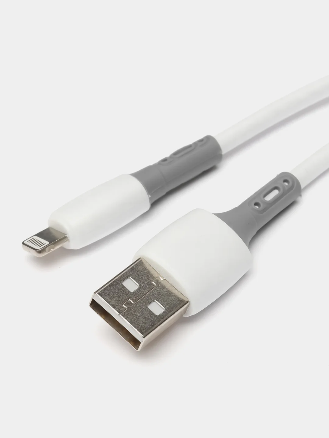 Белый силиконовый кабель для телефона Type-C Lightning iPhone Micro, 1м провод зарядный тайпси