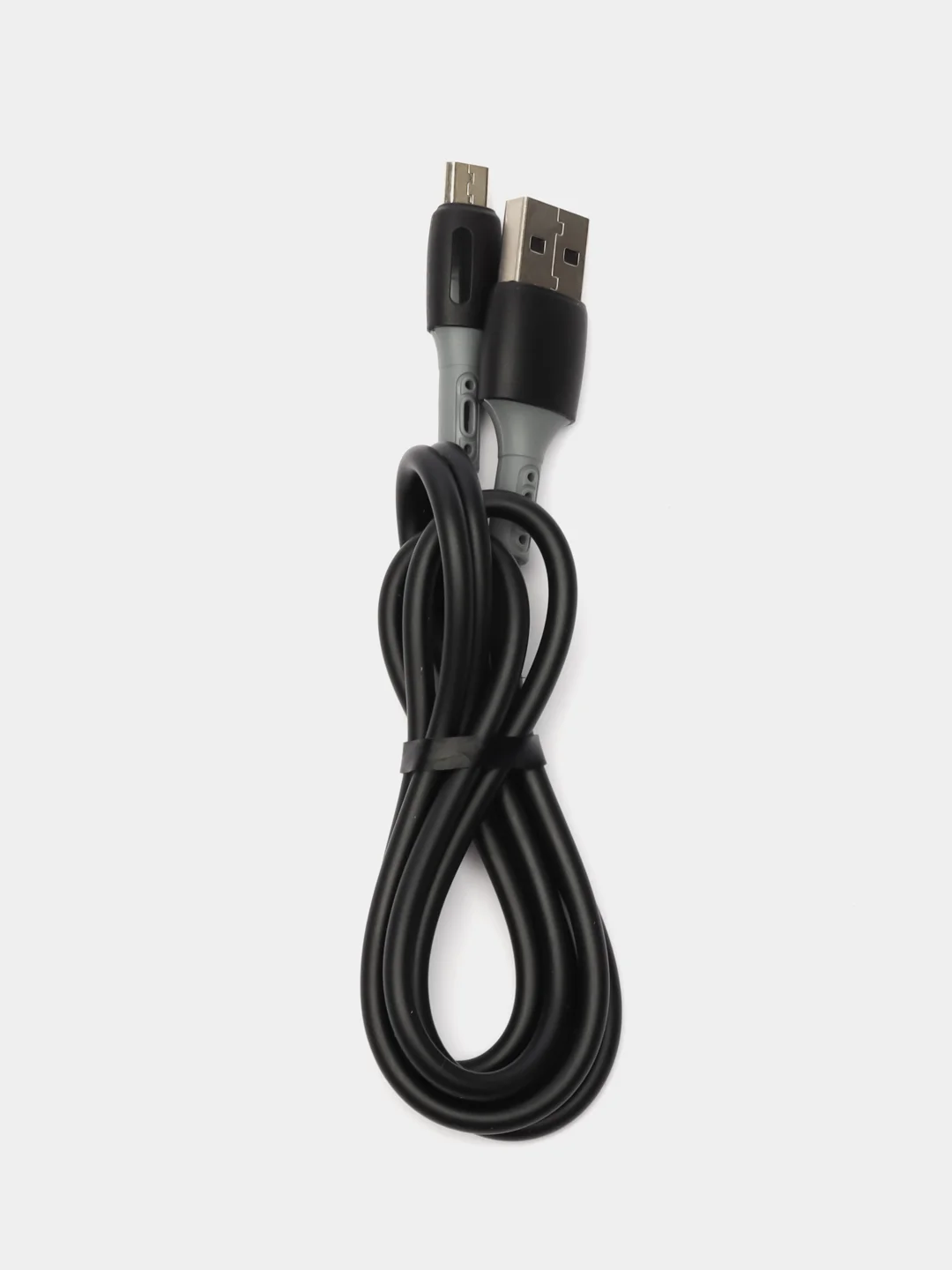 Черный силиконовый кабель для телефона Type-C Lightning iPhone Micro, 1м провод зарядный тайпси