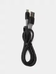 Черный силиконовый кабель для телефона Type-C Lightning iPhone Micro, 1м провод зарядный тайпси