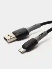 Черный силиконовый кабель для телефона Type-C Lightning iPhone Micro, 1м провод зарядный тайпси