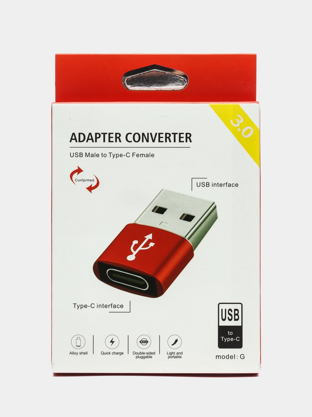 Серебряный переходник Type-C на USB 3.0, адаптер для смартфона, планшета, для мобильных устройств