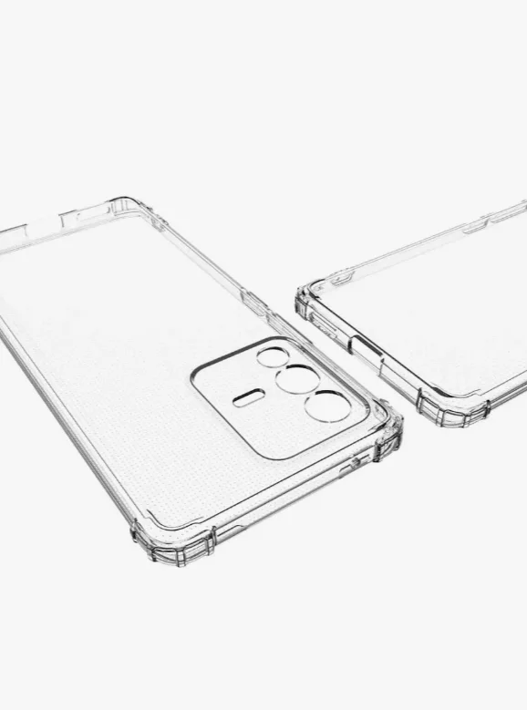 Чехол для Vivo V23 5G / S12, с усиленными углами, силиконовый, прозрачный