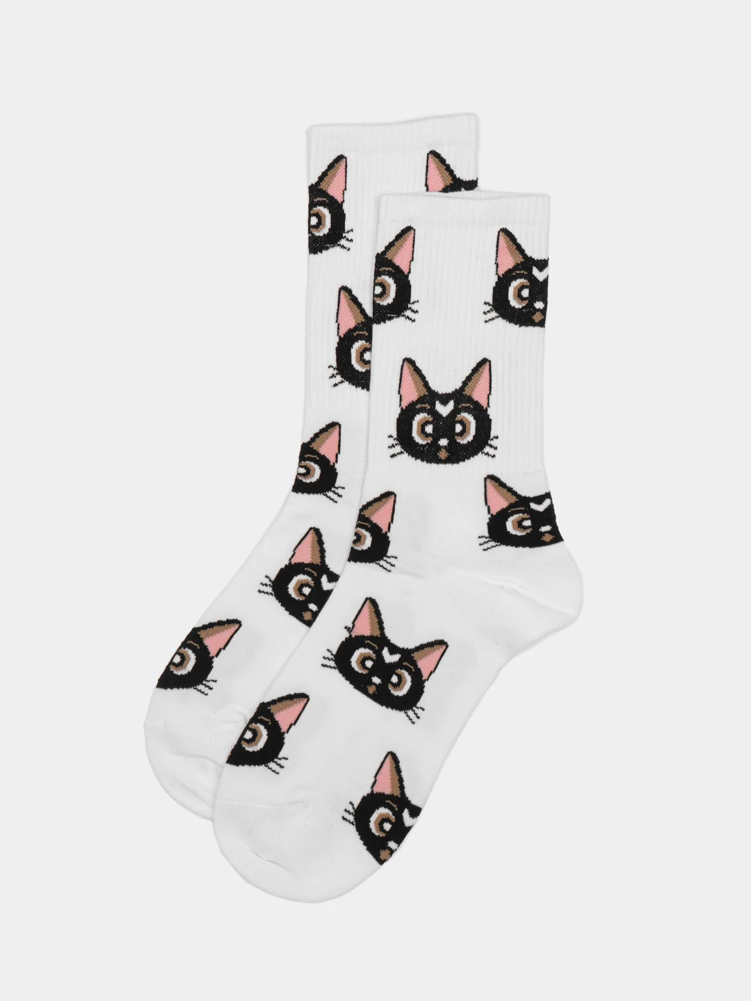 Разноцветный носки Сейлор Мун / Носки Luna Sailor Moon Cat / Высокие Аниме носки с принтом