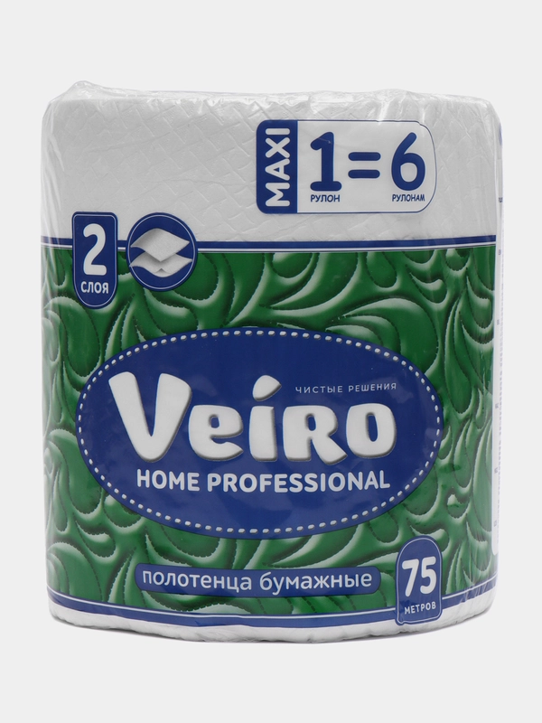 Бумажные полотенца в рулоне Veiro Professional, 116376, 75 м, салфетки 2 слоя, для кухни