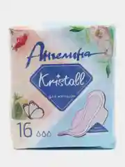 Белый прокладки женские гигиенические Ангелина Kristall для критических дней, 16шт