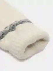 Серый меланж варежки шерстяные теплые с узорами/ Варежки женские с принтом "Снежинки" зимние с рисунком