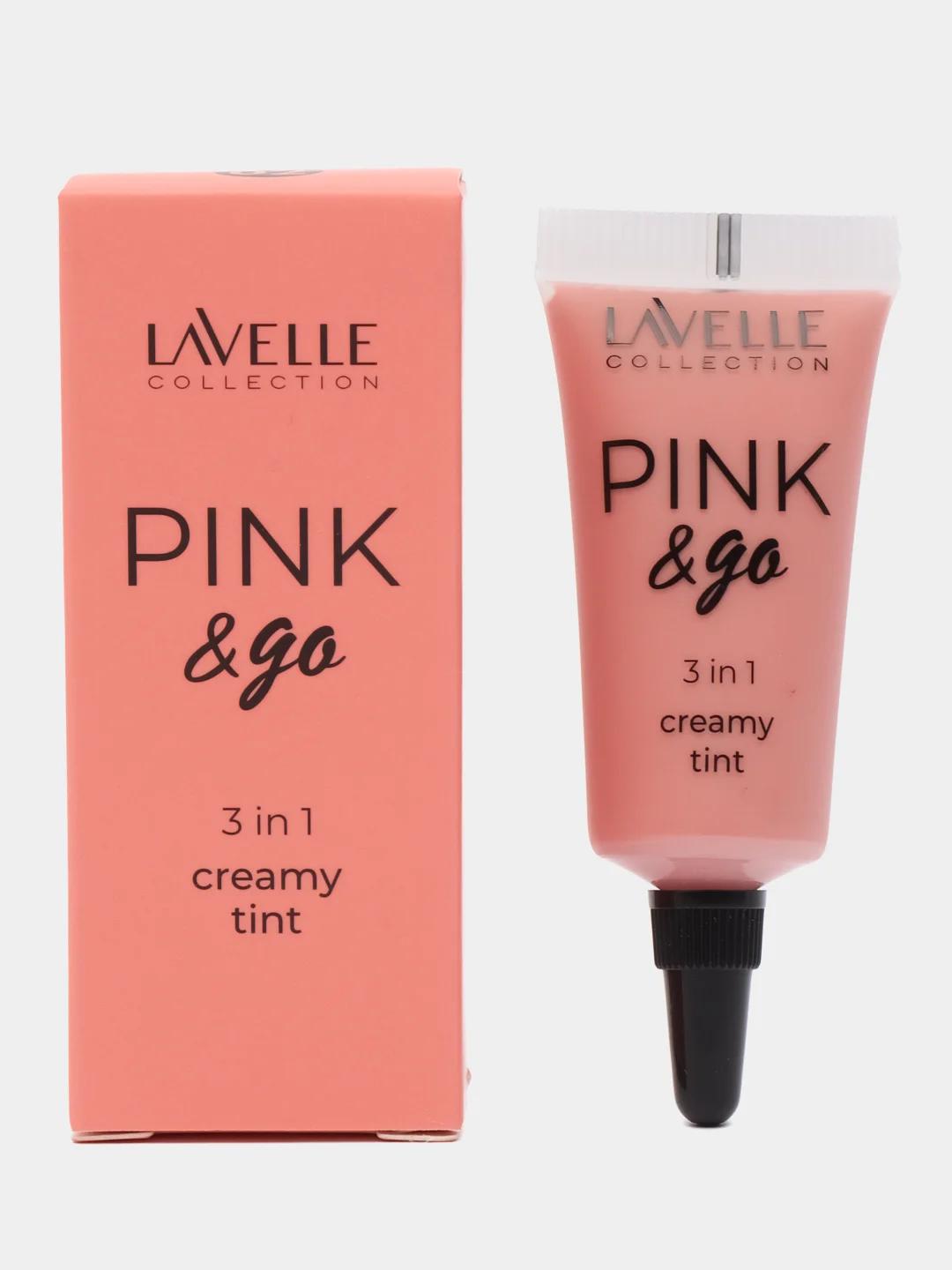 Розовый lavellecollection Кремовый тинт PINK&GO 3в1 румяна, тени, помада, тон 02