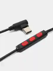 Черный наушники проводные с разъмом Type-C Гарнитура  наушники для тайпси регулировка громкости