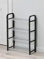 Черный обувница, 4 яруса, 42х19х59см, цвет черный