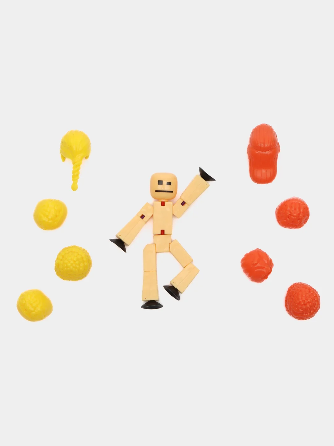 Горчичный фигурка Стикбот (Stikbot) с аксессуарами / Стикботы / Человечек для анимационной студии