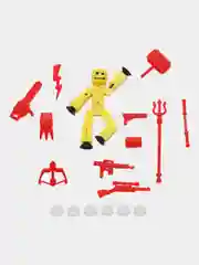 Желтый фигурка Стикбот (Stikbot) с аксессуарами / Стикботы / Человечек для анимационной студии