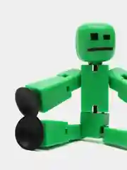 Зеленый фигурка Стикбот (Stikbot) с аксессуарами / Стикботы / Человечек для анимационной студии