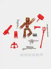 Коричневый фигурка Стикбот (Stikbot) с аксессуарами / Стикботы / Человечек для анимационной студии