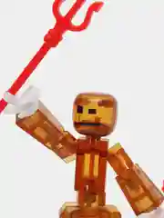 Коричневый фигурка Стикбот (Stikbot) с аксессуарами / Стикботы / Человечек для анимационной студии