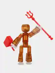 Коричневый фигурка Стикбот (Stikbot) с аксессуарами / Стикботы / Человечек для анимационной студии