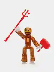 Коричневый фигурка Стикбот (Stikbot) с аксессуарами / Стикботы / Человечек для анимационной студии