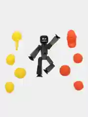 Черный фигурка Стикбот (Stikbot) с аксессуарами / Стикботы / Человечек для анимационной студии