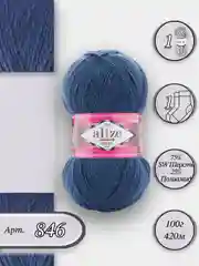 Светло-синий пряжа  Носочная Alize Superwash Comfort Socks 75% Шерсть 25% Полиамид 100г 420м