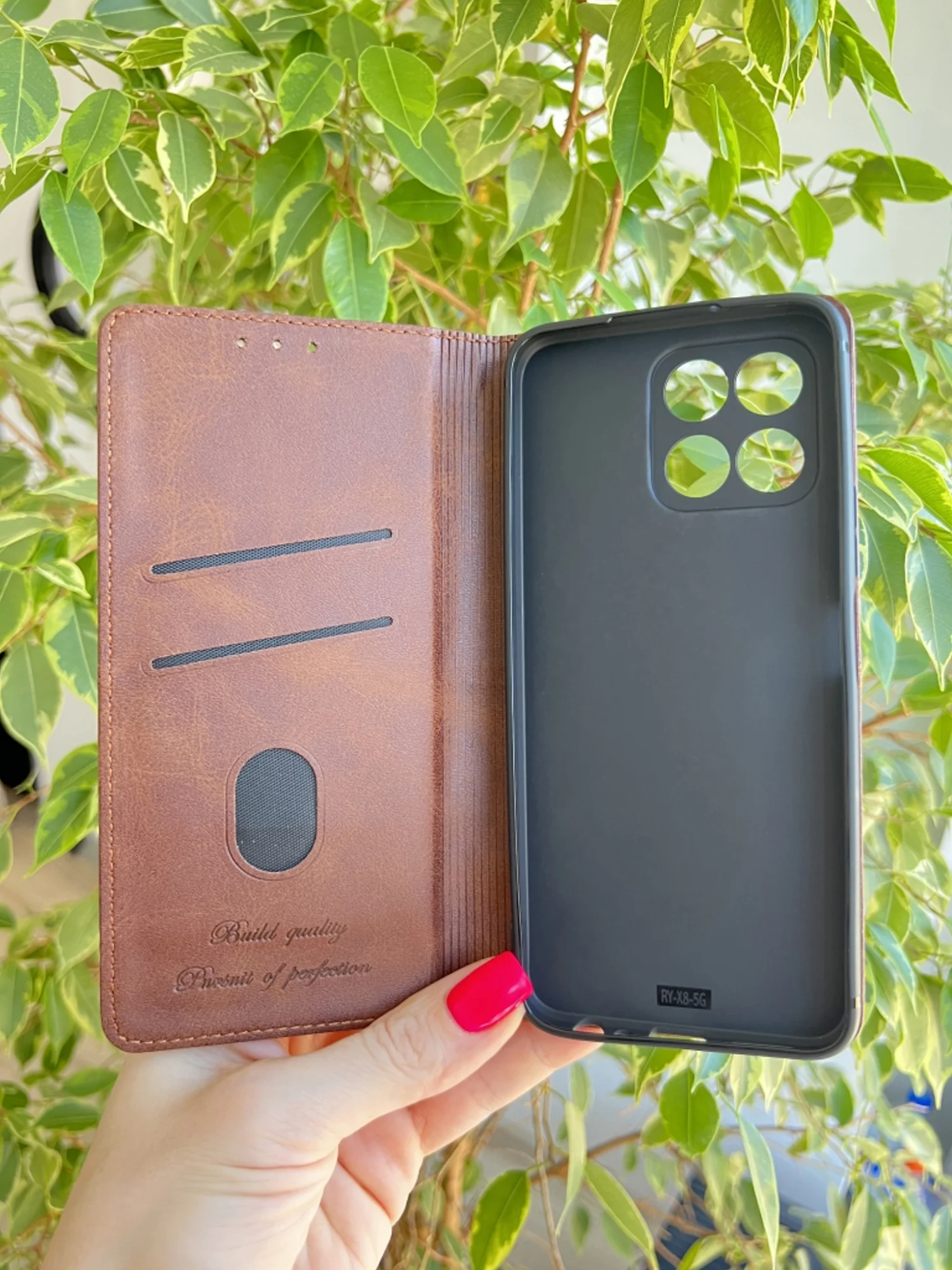 Тёмно-коричневый чехол книжка elitcase для Honor X6 и X8 5G (VNE-N41) / Хонор Х6 и Х8 5G