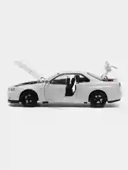 Белый масштабная металлическая модель авто 1:24 NISSAN Skyline GT-R R34