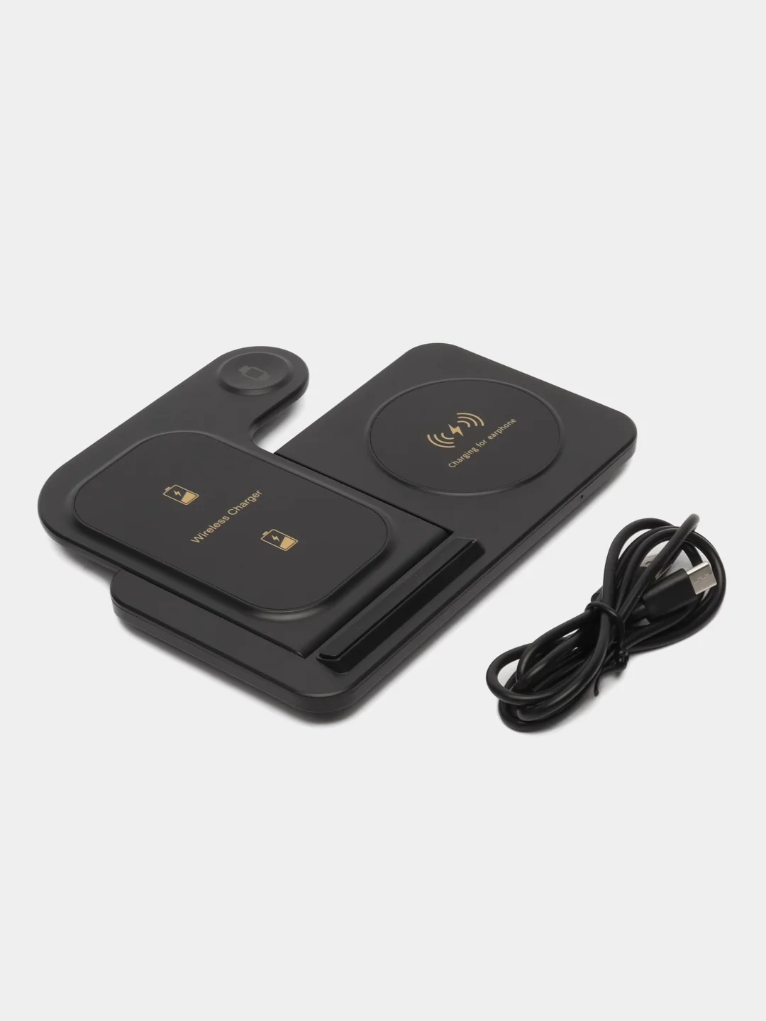 Черный беспроводная зарядка, 3 в 1, для iPhone, iWatch, AirPods, Android