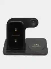 Черный беспроводная зарядка, 3 в 1, для iPhone, iWatch, AirPods, Android