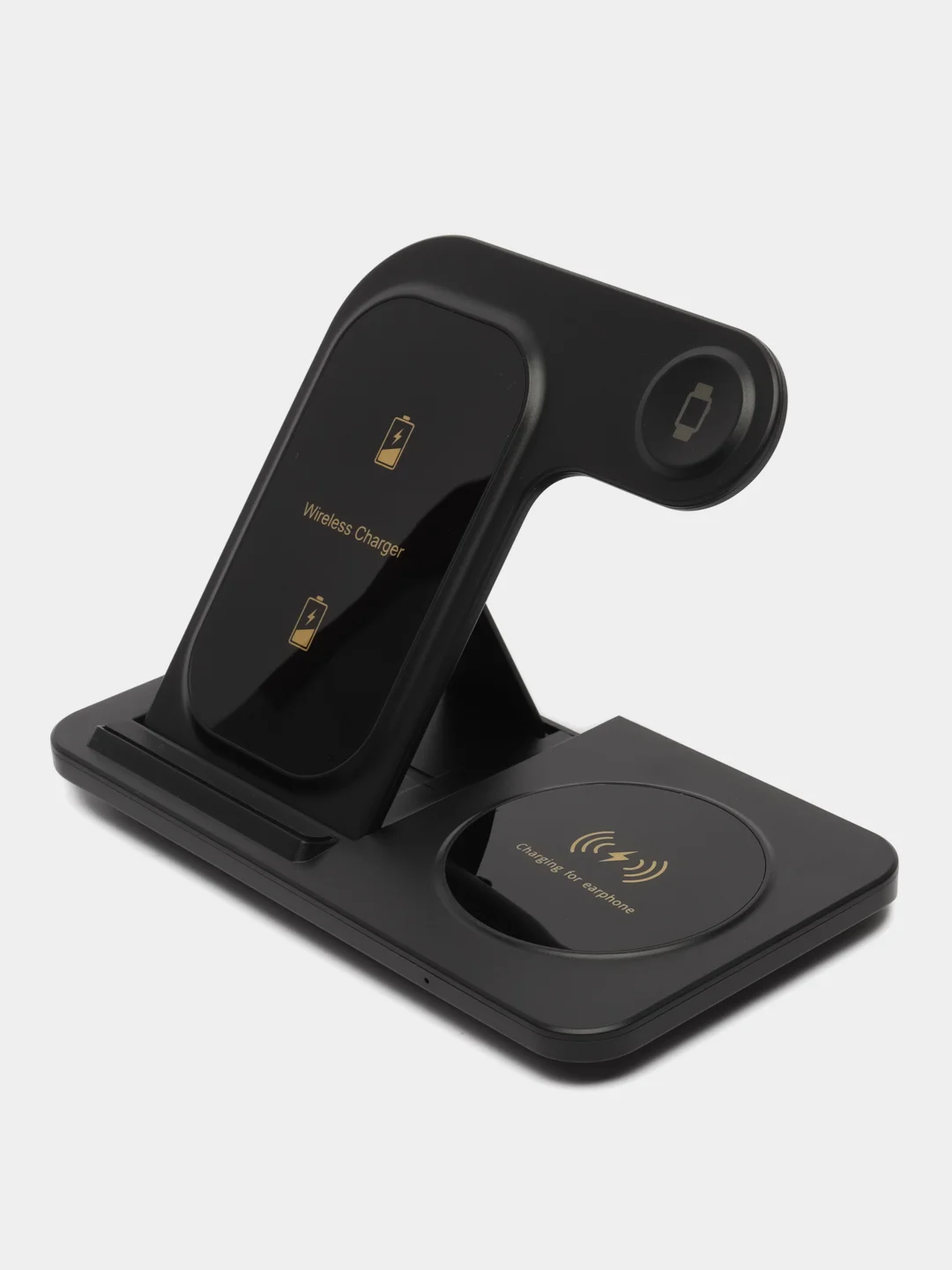 Черный беспроводная зарядка, 3 в 1, для iPhone, iWatch, AirPods, Android