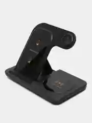Черный беспроводная зарядка, 3 в 1, для iPhone, iWatch, AirPods, Android
