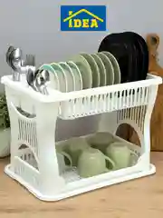 Белый сушилка для посуды 2-х ярусная IDEA