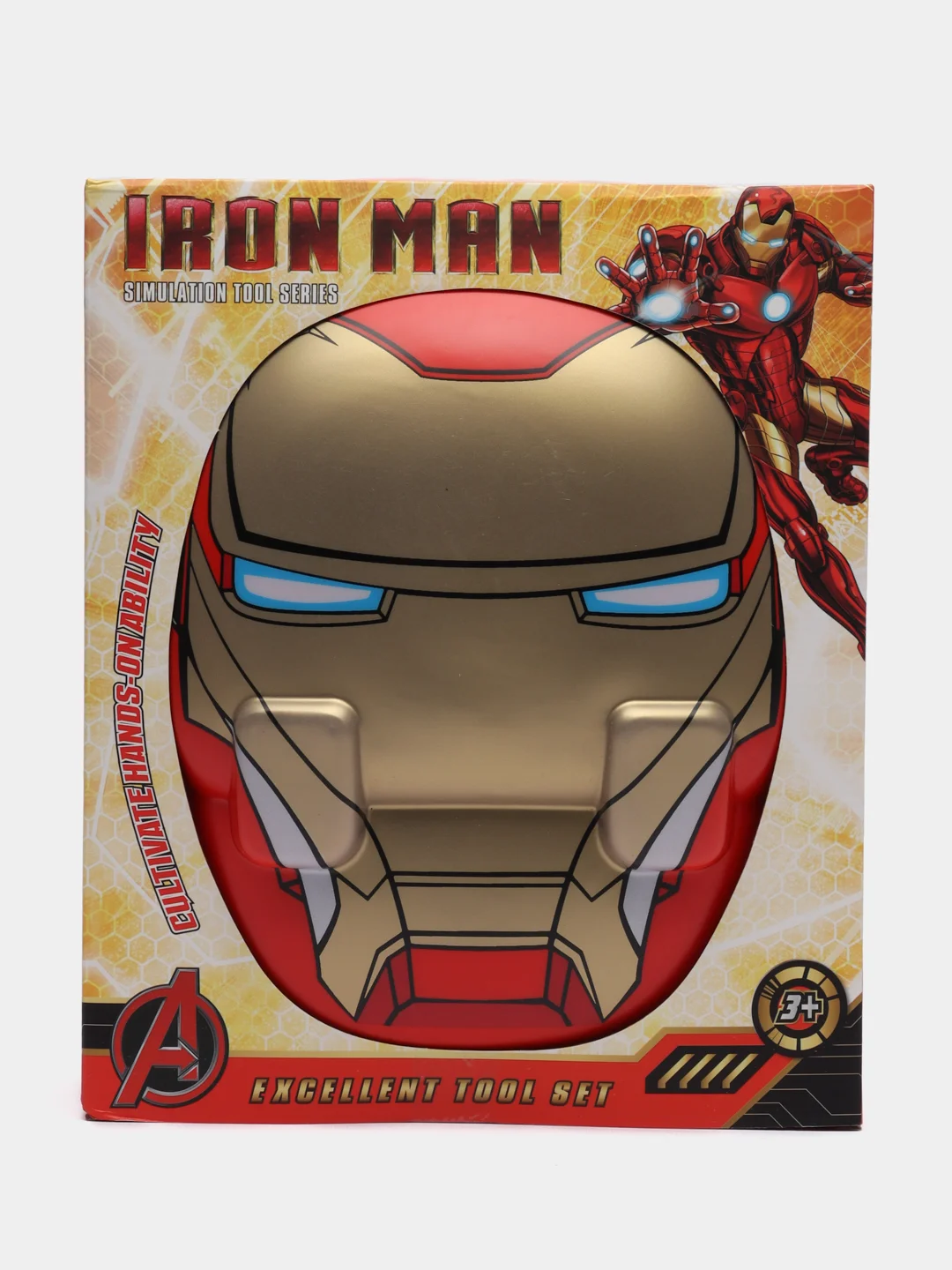 Красный набор фигурок игрушечных инструментов ironman, hulk(железный человек, халк) Рюкзак чемодан