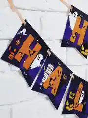 Фиолетовый гирлянда на ленте  на Хэллоуин "Happy Halloween"