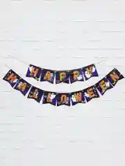 Фиолетовый гирлянда на ленте  на Хэллоуин "Happy Halloween"