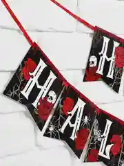 Угольный гирлянда на ленте  на Хэллоуин "Happy Halloween"