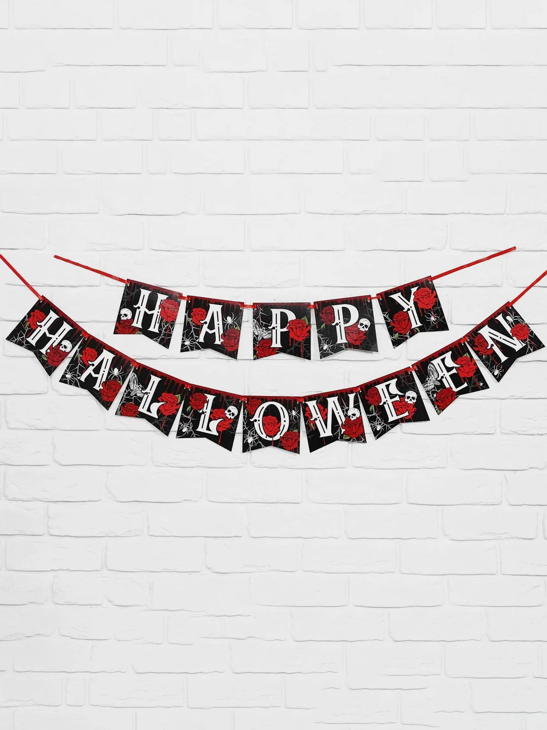 Угольный гирлянда на ленте  на Хэллоуин "Happy Halloween"