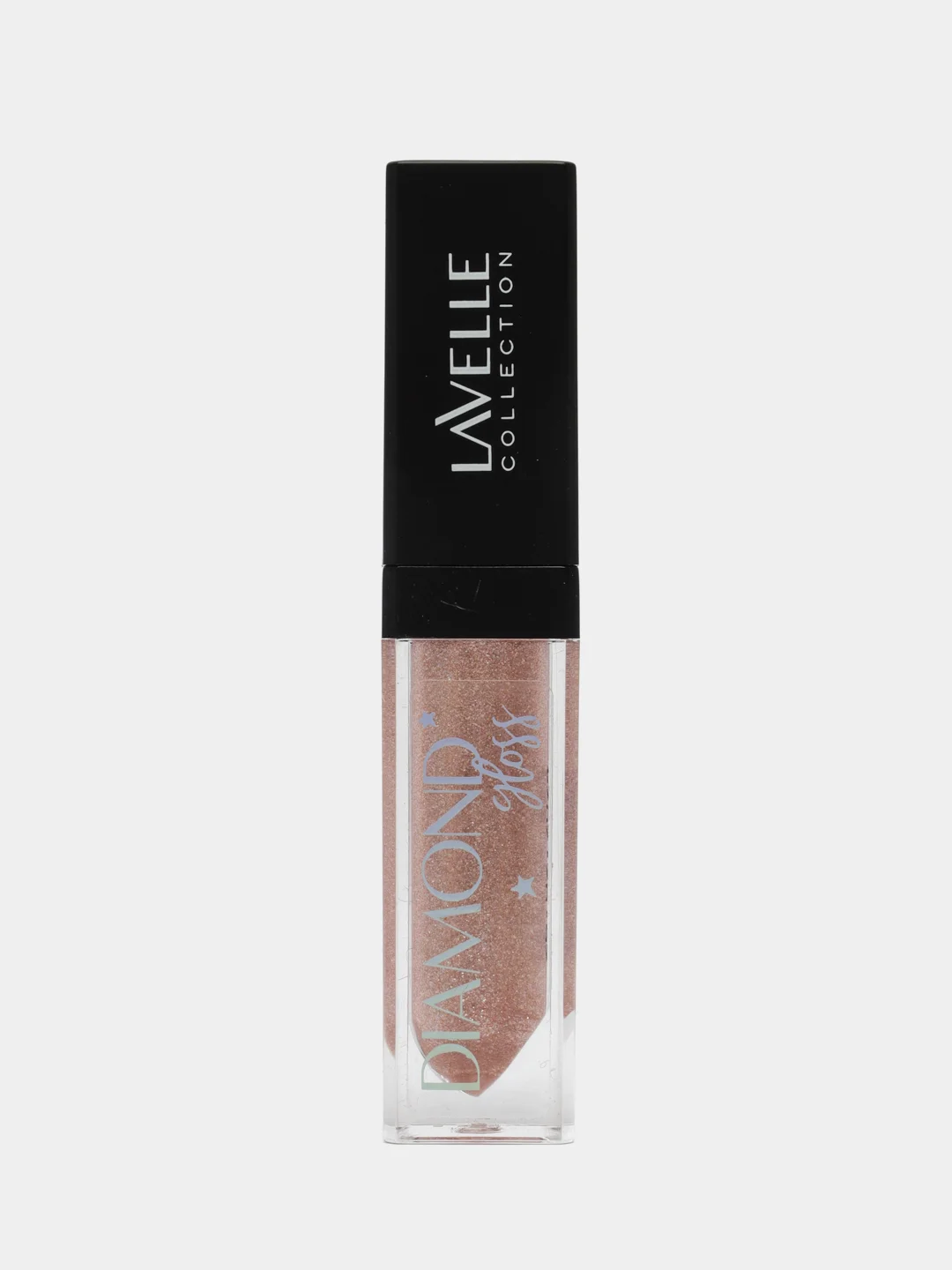 Бежевый lavellecollection Блеск для губ с блестками Diamond gloss, тон 01 beige, 5мл