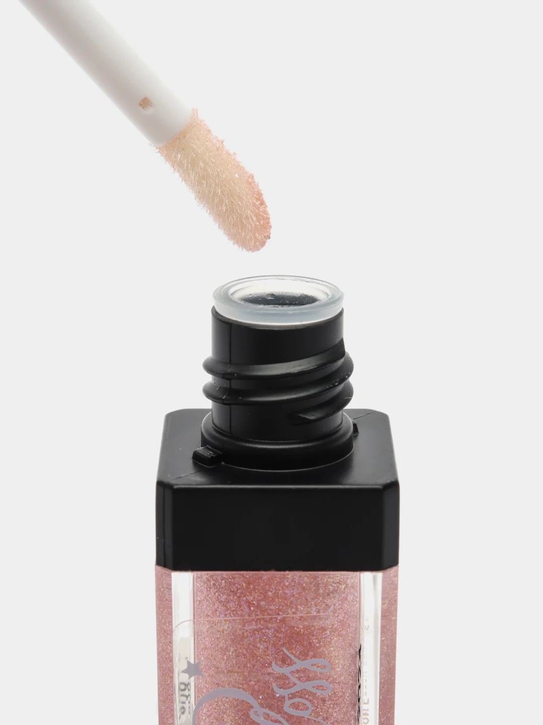 Розовый lavellecollection Блеск для губ с блестками Diamond gloss, тон 02 rose, 5мл